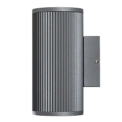 Außen-Wandleuchte SIRACUSA, IP44, Up/Down, 2x GU10 max. 35W, Grau, Aluminium / Klarglas