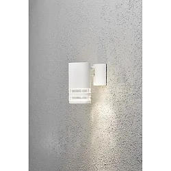 Outdoor wall spot MODENA DOWN, with opening for lateral light component, GU10 max. 35W, white aluminium / clear acrylic glass