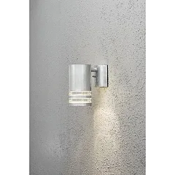 Outdoor wall spot MODENA DOWN, with opening for lateral light component, GU10 max. 35W, galvanised steel / clear acrylic glass