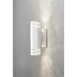 Außen-Wandleuchte MODENA UP/DOWN DOUBLE, 2x GU10 max. 35W, Weiß, Aluminium / Acrylglas klar