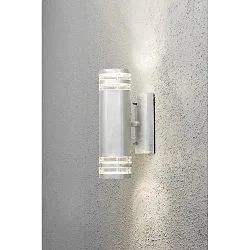 Außen-Wandleuchte MODENA UP/DOWN DOUBLE, 2x GU10 max. 35W, Stahl galvanisiert / Acrylglas klar