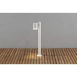 Path luminaire MODENA with pole, GU10 max. 35W, white aluminium / clear acrylic glass