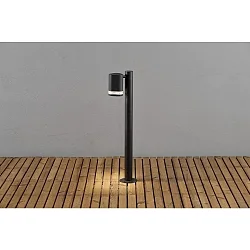 Path luminaire MODENA with pole, GU10 max. 35W, black aluminium / clear acrylic glass