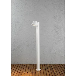 Path luminaire TRIESTE with pole, GU10 max. 35W, white aluminium / clear acrylic glass