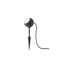 HighPower LED groundspike luminaire LECCE with swiveling head, 4W 3000K 260lm, black aluminium, faceted acrylic glass