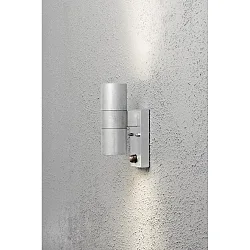 Außen-Wandleuchte MODENA UP/DOWN mit Bewegungsmelder, 2x GU10 max. 35W, Stahl galvanisiert / Klarglas