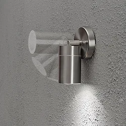 Außen-Wandspot MODENA, schwenkbar, GU10 max. 7W, Lichtkegel 105°, Edelstahl 304 / Klarglas