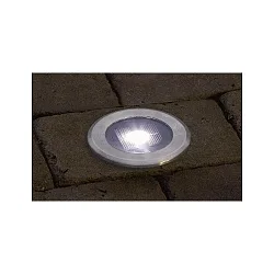 LED Solar-Bodeneinbau-Spot inkl. 2 Akkus, IP44, 0.06W 6000K 2lm, Edelstahl 304 / Klarglas