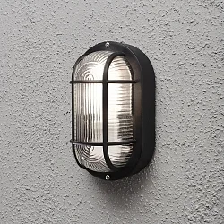 Outdoor wall or ceiling luminaire ELMAS, E27 max. 40W, black, plastic