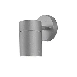 Außen-Wandleuchte MODENA, IP44, GU10 max. 35W, Grau, Aluminium / Klarglas