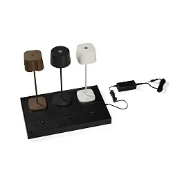 Ladestation CHARGER für Konstsmide Akkuleuchten, 6-fach, inkl. Netzteil + Ebenen-Verbindern, IP20, schwarz