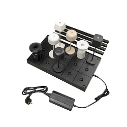 Ladestation CHARGER für Konstsmide Akkuleuchten MINI, 15-fach, inkl. Netzteil + Ebenen-Verbindern, IP20, schwarz