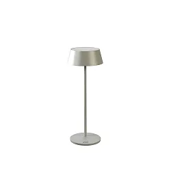 battery table lamp MENTON USB IP54, grey, lacquered dimmable