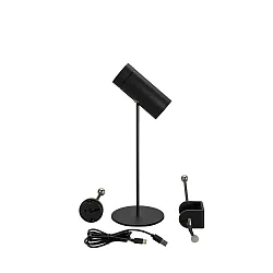 LED Akku-Tischleuchte MULTI 3in1, 1,8W, 2200/3000K, 10-100lm, IP54, dimmbar, schwarz