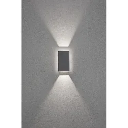 LED Außen-Wandleuchte CREMONA, mit Hintergrundlicht + Lichtstrahl, einstellbar, 3W 3000K 360lm, Anthrazit, Alu / Klarglas