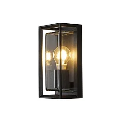 Außen-Wandleuchte BRINDISI, E27 max. 20W, Schwarz, Aluminium / Klarglas