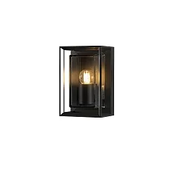 Außenwandleuchte BRINDISI MINI, E27, IP54, schwarz, Glas klar