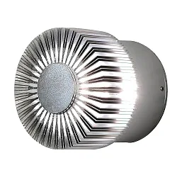 HighPower LED Außen-Wandleuchte MONZA, mit Seiten-Effekt , 3W 3000K 160lm, Silbergrau, Massiv-Aluminium