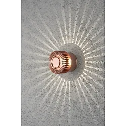 HighPower LED Außen-Wandleuchte MONZA, mit Seiten-Effekt , 3W 3000K 160lm, Kupfer anodisiert, Massiv-Aluminium