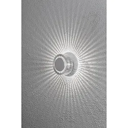 HighPower Effekt-LED Außen-Wandleuchte MONZA, Ø 15cm, IP54, 5W 3000K 335lm, Massiv-Aluminium