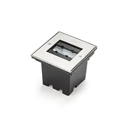 Outdoor HighPower LED Bodeneinbaustrahler, IP65, eckig, 6W 3000K 600lm, mit Lichttor 0-120°, Edelstahl 304 / Klarglas
