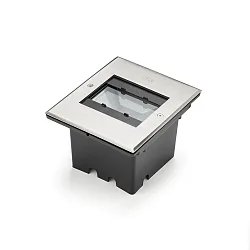 Outdoor HighPower LED in-ground spot, IP65, angular, 12W 3000K 1100lm, adjustable light gate 0-120°, inox 304 / clear glass