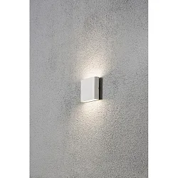 HighPower LED Außen-Wandleuchte CHIERI SLIM, Up/Down, 2x3W 3000K 450lm, Weiß, Aluminium / Acrylglas opal