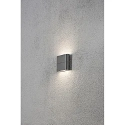 HighPower LED Außen-Wandleuchte CHIERI SLIM, Up/Down, 2x3W 3000K 450lm, Anthrazit, Aluminium / Acrylglas opal