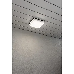 LED Außen-Wand- / Deckenleuchte CESENA, IP54, eckig, 10W 3000K 900lm, Weiß, Aluminium / Acrylglas opal