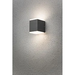 HighPower LED Außen-Wandleuchte MONZA UP/DOWN, 12W 3000K 1100lm, Anthrazit / Aluminium, Kunststoff opal