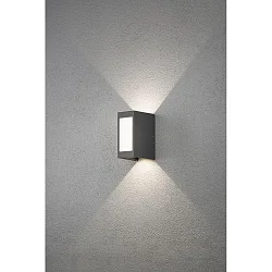 HighPower LED Außen-Wandleuchte CREMONA, 2-seitg 0°-90° einstellbar, 12W 3000K 720lm, Anthrazit / Aluminium, Kunststoff opal