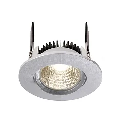 LED Deckeneinbauleuchte COB-68-350mA-RUND, stromkonstant, 6W, 4000K, 45°, silber gebürstet