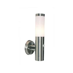 Wandleuchte Nova II Außenleuchte, 220-240V AC / 50-60Hz, E27, 40W, IP44, Edelstahl, mit Bewegungsmelder