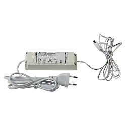 LED Vorschaltgerät MECANO 24V DC, mit 140cm Anschlusskabel + Eurostecker, mit 180cm Verbindungskabel + Stecker, 20W