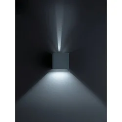 LED Außenwandleuchte SIRI 44, IP54, eckig, Up/Down, verstellbar, 7W 3000K 390lm, CRi >90, dimmbar, mattschwarz