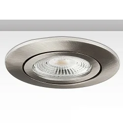 Einbaurahmen RUND für GU10/MR16 Spots, IP20, schwenkbar, exkl. Fassung, exkl. Leuchtmittel, Aluminium, Nickel-Satin