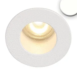 Recessed LED luminaire MiniAMP, set back, IP42, Ø 2.2cm, 24V DC, dimmable, 1W 4000K 60lm 60°, white