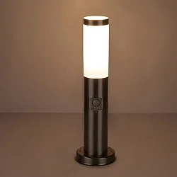 Pollerleuchte 450, IP44, 45cm, mit PIR Bewegungssensor, inkl. E27 LED 9W 3000K 800lm, Edelstahl
