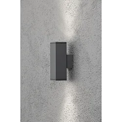 Outdoor wall luminaire MONZA, with double cone of light, 2x GU10 max. 35W, anthracite aluminium clear glass