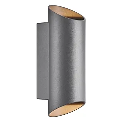 Außenwand-Strahler NICO ROUND 22, zylindrisch, IP54, Up/Down, 2x GU10, Aluminium / Glas, anthrazit