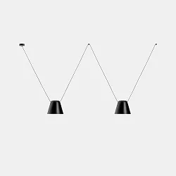 Pendelleuchte ATTIC DOUBLE CONIC SHAPE E27 15W schwarz