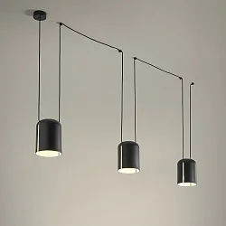 pendant luminaire ATTIC 3 3 flames E27 IP20, black