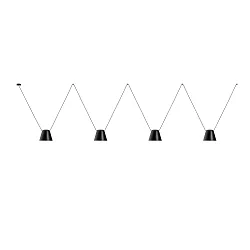 Pendelleuchte ATTIC QUADRUPLE CONIC SHAPE E27 15W schwarz