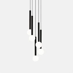 pendant luminaire CANDLE 5 BODIES LED IP20, black dimmable