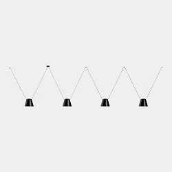 pendant luminaire ATTIC 4 4 flames, conical E27 IP20