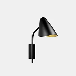 Wandleuchte ORGANIC, E14 max. 9W, verstellbar, schwarz / innen Gold