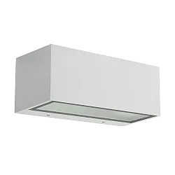 Außenwandleuchte NEMESIS , IP66 IK04,Up/Down, 9 x 22cm, E27 max. 15W, Aluminium / Mattglas + Diffusor, weiß