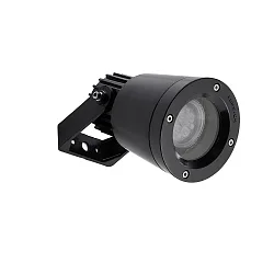 Outdoor Strahler HUBBLE GU10 & GU5.3 TECHNOPOLYMER, IP66 IK06, 2 Fassungen (max. 8W) + Blende + Spieß, schwenkbar, schwarz