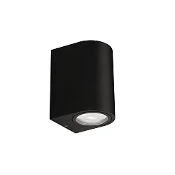 Outdoor LED Wandstrahler EKO SINGLE EMISSION STANDARD, IP66 IK07, Down, gerade, 6.1W 3000K 369lm 24°, starr, dimmbar, schwarz