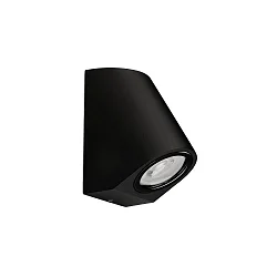 Outdoor LED Wandstrahler EKO SINGLE EMISSION INCLINED, IP66 IK07, geneigt, 6.1W 3000K 369lm 24°, starr, dimmbar, schwarz